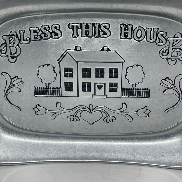 Wilton Armetale Silver 'Bless This House' Tray - Picture 2 of 3